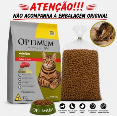 Ração Seca Optimum Carne para Gatos Adultos 3kg 